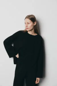 MERA Black Merino Blouse - Image 5